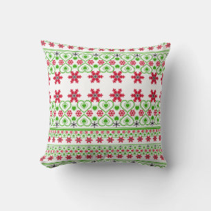 Almofada Feliz Natal Floco de neve ornamental
