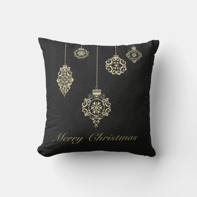 Almofada Feliz Natal - Geometria Rosa Dourada Decorativa (Frente)