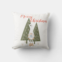 Almofada Feliz Natal Gnomo da Floresta Branco