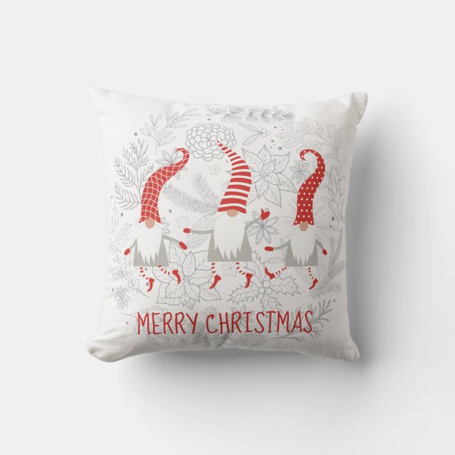 Almofada Feliz Natal Gnomos (Frente)