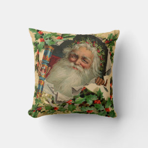 Almofada Feliz Natal Pai Natal Claus Antiquado clássico
