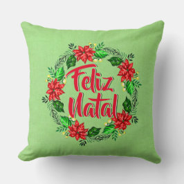 Almofada Feliz Natal Português Feliz Feliz Feliz Natal Feli