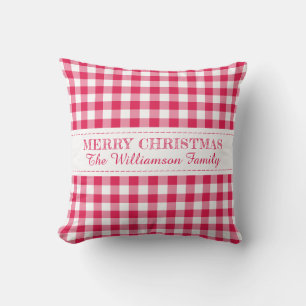 Almofada Feliz Natal Red Gingham Monographic Name