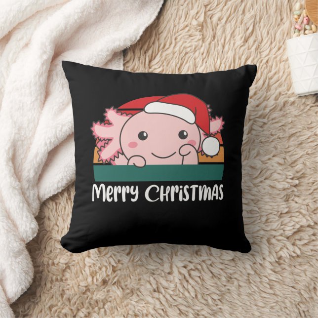 Almofada Feliz Natal Retro Axolotl Natal (Cobertor)