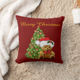 Almofada Feliz Natal Ursinho Fofo