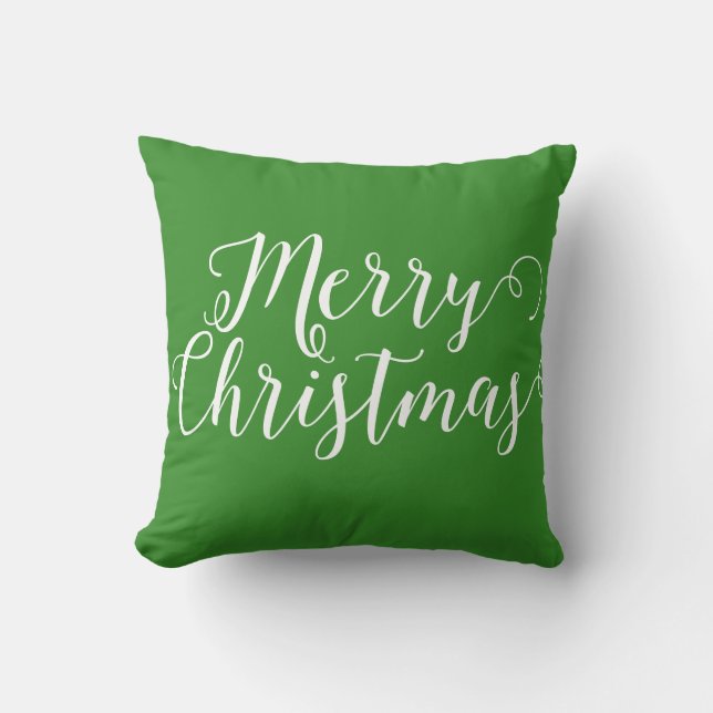 Almofada Feliz Natal Verde Natal Branco (Frente)