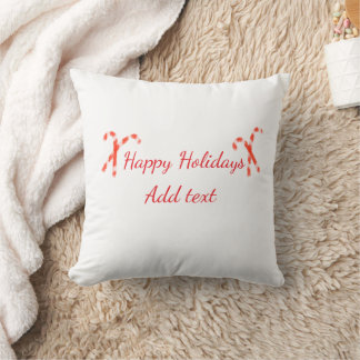 Almofada feliz natal vermelho branco cana de natal nome