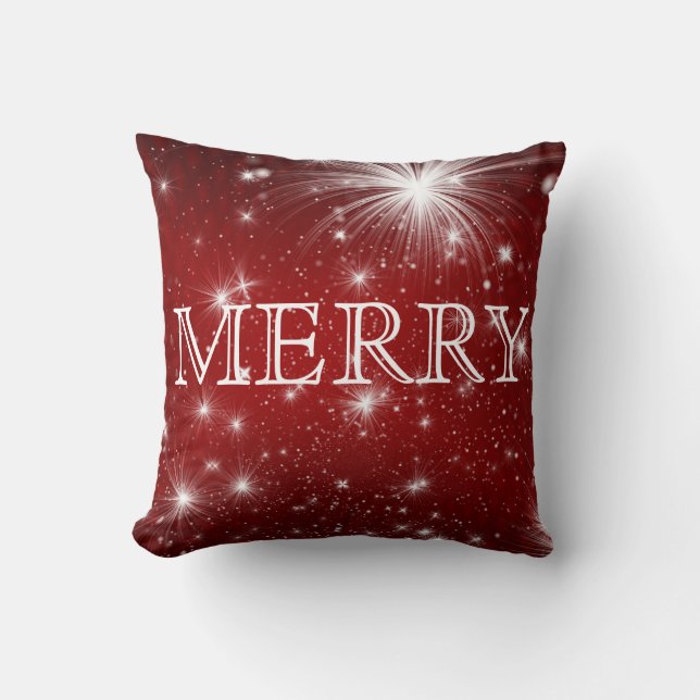Almofada Feliz Natal, Vermelho e Branco (Frente)
