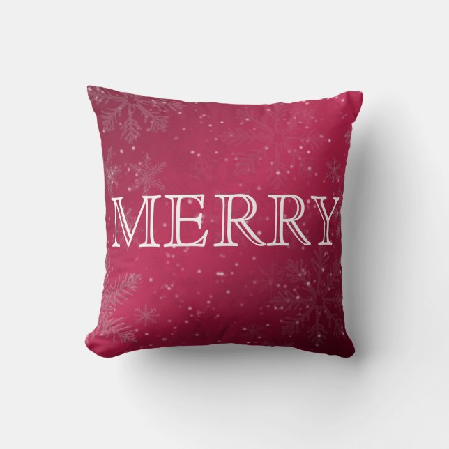 Almofada Feliz Natal, Vermelho e Branco (Frente)