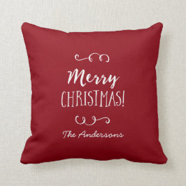 Almofada Feliz Natal vermelho personalizado