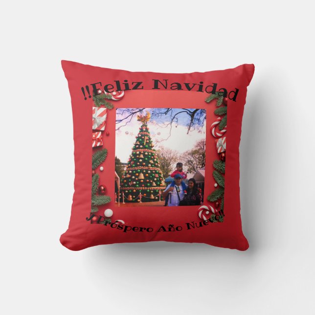 Almofada Feliz Navidad Modern Glitter Lettering no Natal (Frente)
