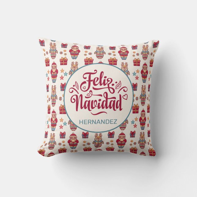 Almofada Feliz Navidad Personalizado (Frente)