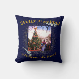 Almofada Feliz Navidad Watercolor Eucalyptus Espanhol