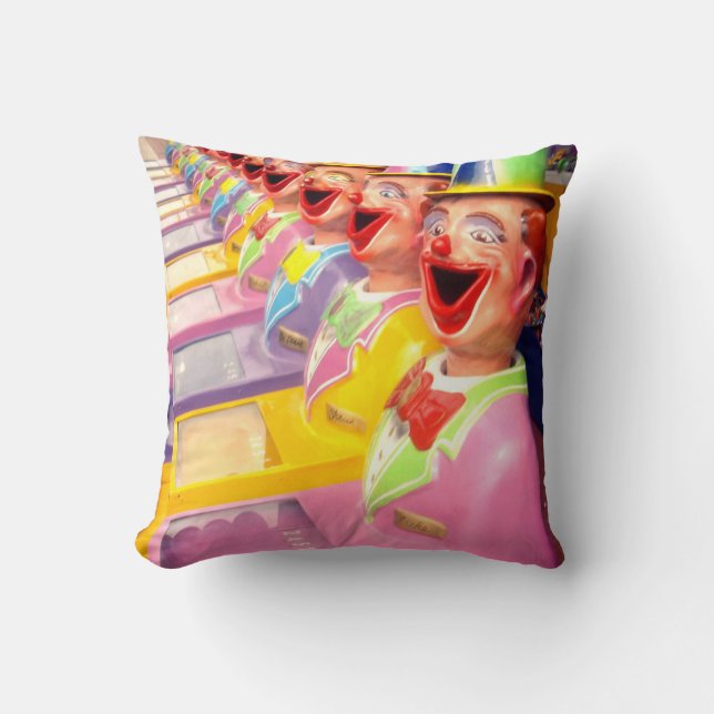 Almofada Feliz Palhaço De Rosto, Jogue Cushion. (Frente)