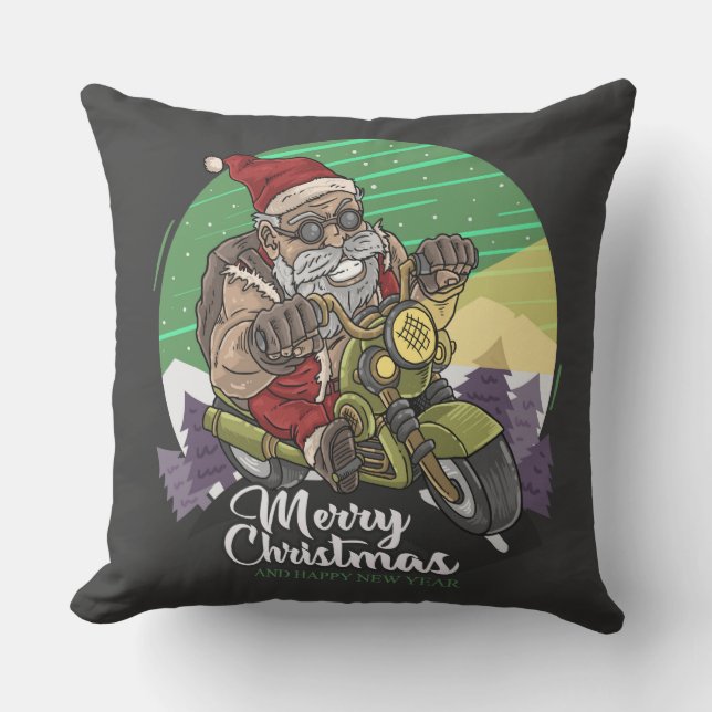 Almofada Feliz Papais noeis de Natal Travesseiro decorativo (Frente)