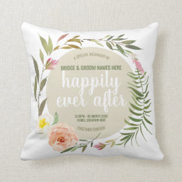Almofada Feliz Para Sempre - Buquê Personalizado De Casamen