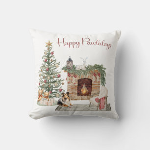 Almofada Feliz Pawlidays Design de Cachorro - Sheltie