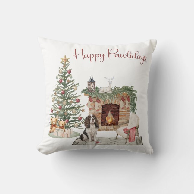 Almofada Feliz Pawlidays Design de Cachorro - Springer Span (Frente)
