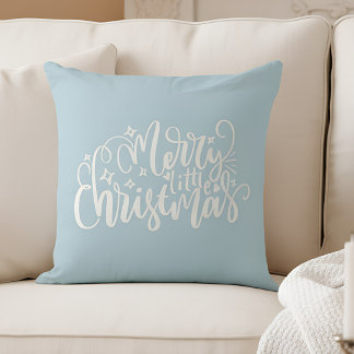 Almofada Feliz pequeno Natal em Travesseiro decorativo azul
