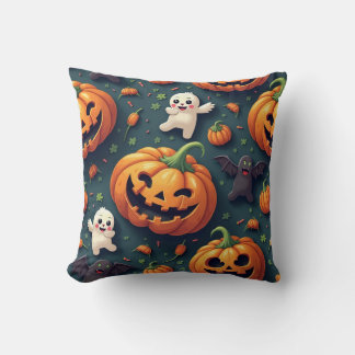 Almofada Feliz Pumpkin e Ghost Halloween Cushion