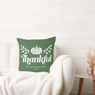 Almofada Feliz Pumpkin Personalizado Nome Graças Verde
