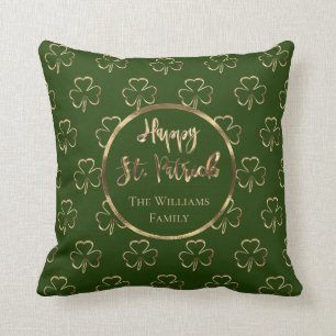 Almofada Feliz Rua. Patrick Shamrocks Green Clovers Irish
