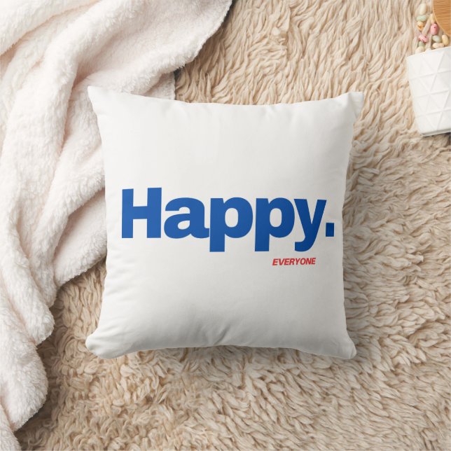 Almofada Feliz Todos, Tipografia, Arte (Cobertor)