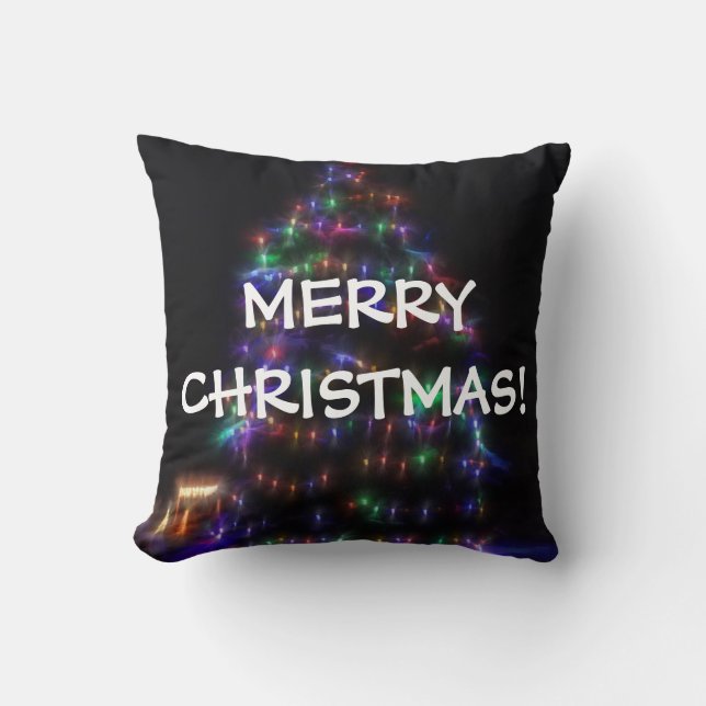 Almofada Feliz travesseiro de árvore de Natal (Frente)