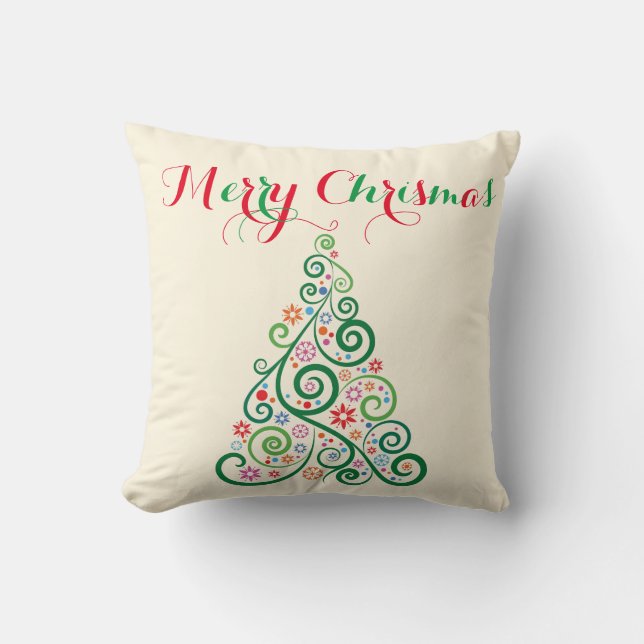 Almofada Feliz Travesseiro decorativo de Árvore de Natal (Frente)