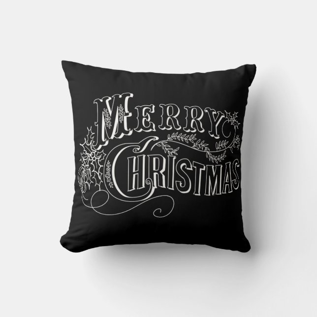 Almofada Feliz Travesseiro Decorativo de Natal (Frente)