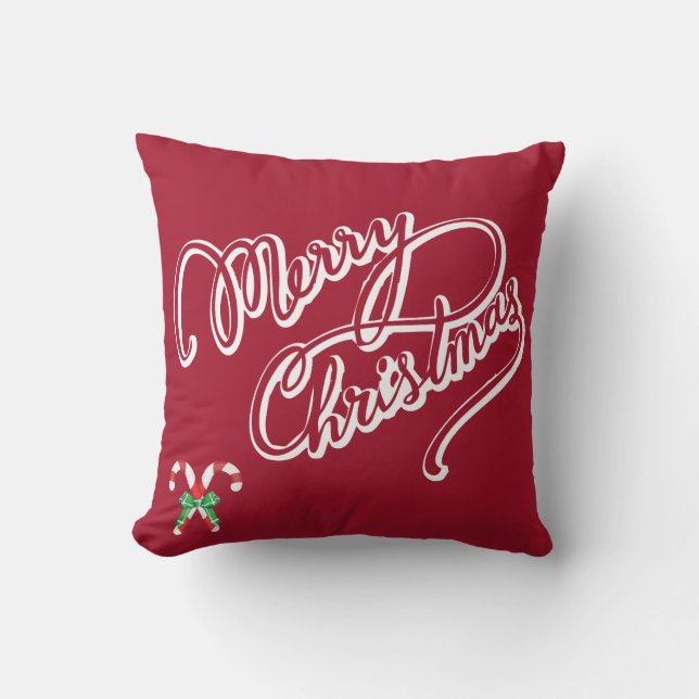 Almofada Feliz Travesseiro Decorativo de Natal (Frente)