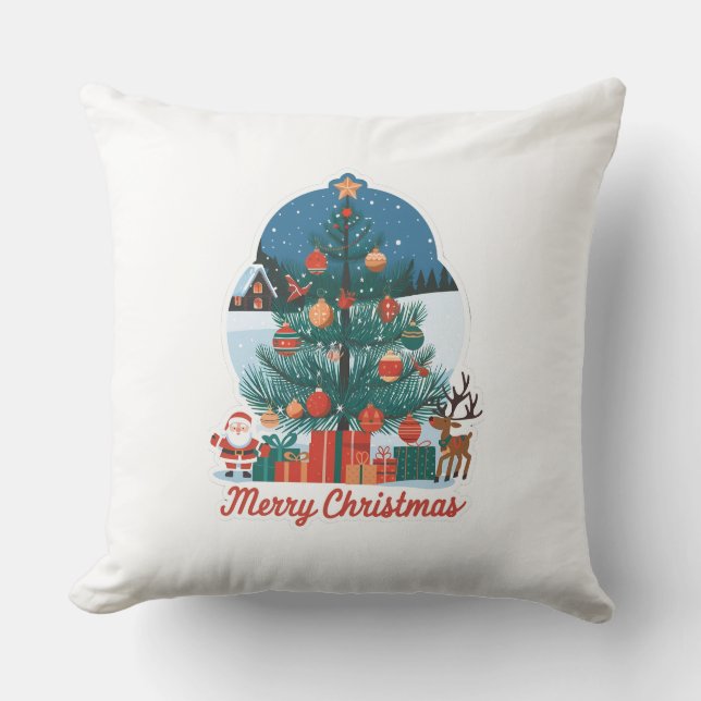 Almofada Feliz Travesseiro decorativo de Natal: Novo Modelo (Frente)