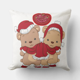 Almofada "Feliz Travesseiro decorativo de Xadrez de Natal"