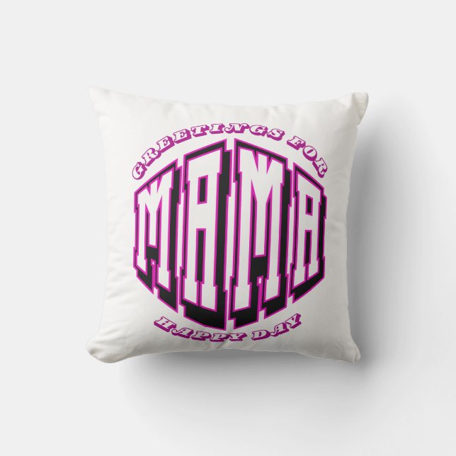 Almofada Feliz Travesseiro decorativo do Dia da Mãe - Sauda (Frente)