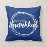 Almofada Feliz Travesseiro decorativo Feriado de Neve Hanuk<br><div class="desc">Feliz e divertido Travesseiro decorativo de Feriado de Férias Feliz Hanukkah Snow Bubbles é perfeito para este feriado.</div>