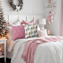 Feliz verde-rosa Dourada e flocos de neve e árvore