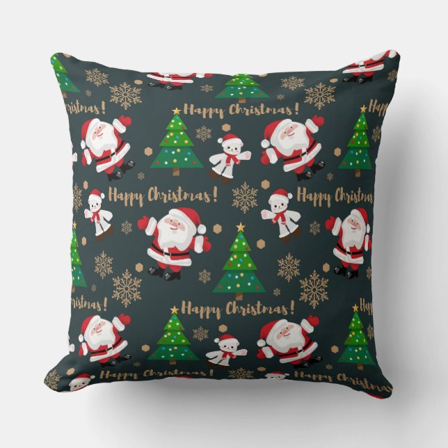 Almofada Felizes Papais noeis de Natal (Frente)