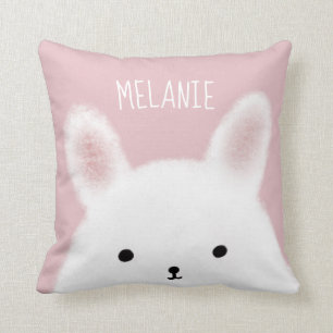 Almofada Felpudo Coelho Rosa Bonito Personalizado