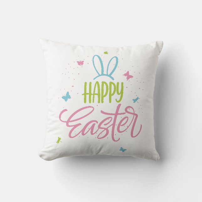 Almofada Felz pascoa com borboletas (Frente)