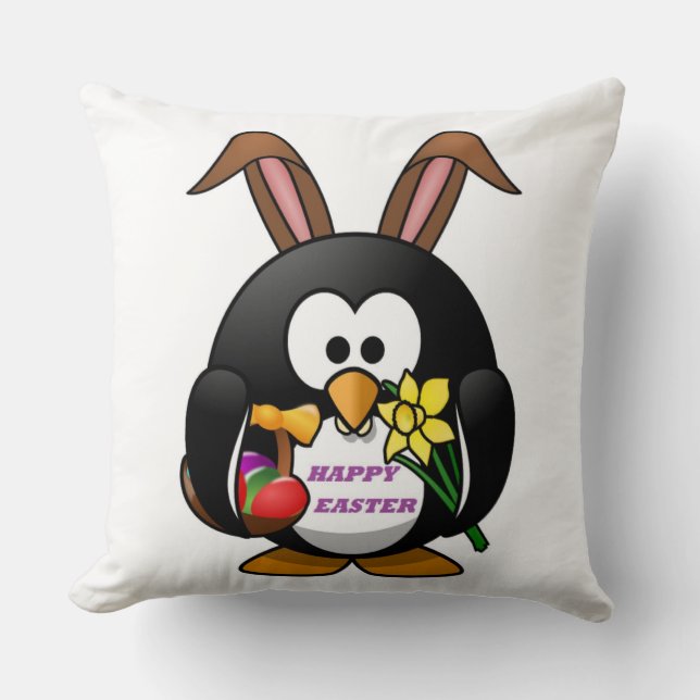 ALMOFADA "FELZ PASCOA" PENGUIN BUNNY (Frente)