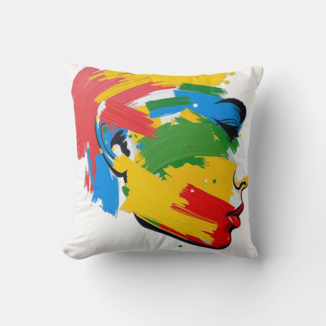 Almofada Feminismo Moderno Pintado A abstrato (Frente)