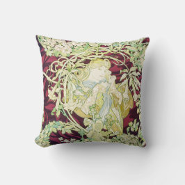 Almofada Femme à marguerite - Mucha daisy têxtil repro