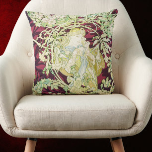 Almofada Femme à marguerite - Mucha daisy têxtil repro