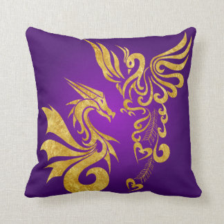 Almofada Feng reversível Shui Phoenix & Travesseiro-purp do
