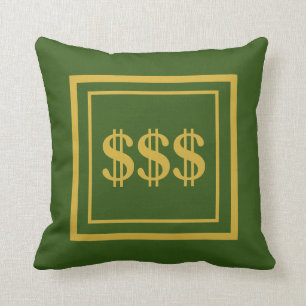 Almofada Feng Shui Prosperity Green & Dourado Travesseiro d