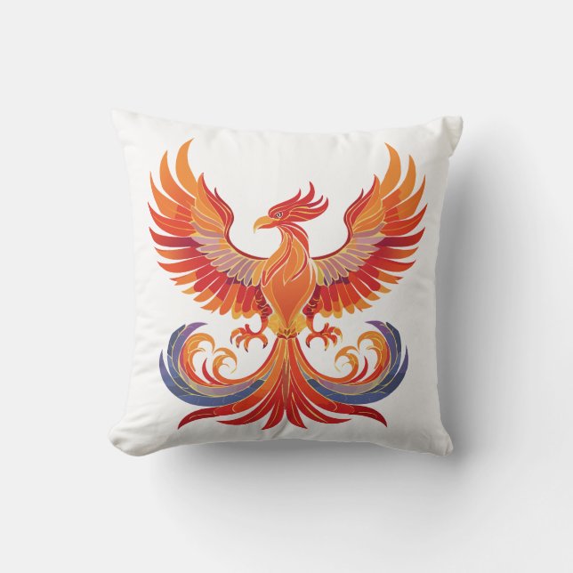 Almofada Fênix mitológica fantástica brilhante (Frente)