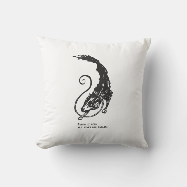 Almofada Fenrir Fenris é um cão livre que viaja a mitologia (Frente)