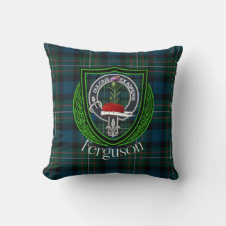 Almofada Ferguson Scottish Clan Tartan e Crest