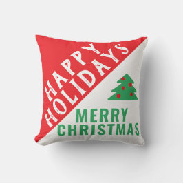 Almofada Feriado de Natal da Tipografia Verde Vermelha Mode