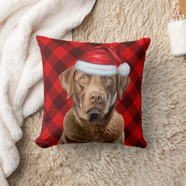 Almofada Feriado de Natal da Xadrez de Retriever Bay Chesap (Cobertor)